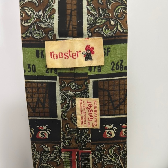 wall street Patterned Brown Tie - Picture 4 of 4